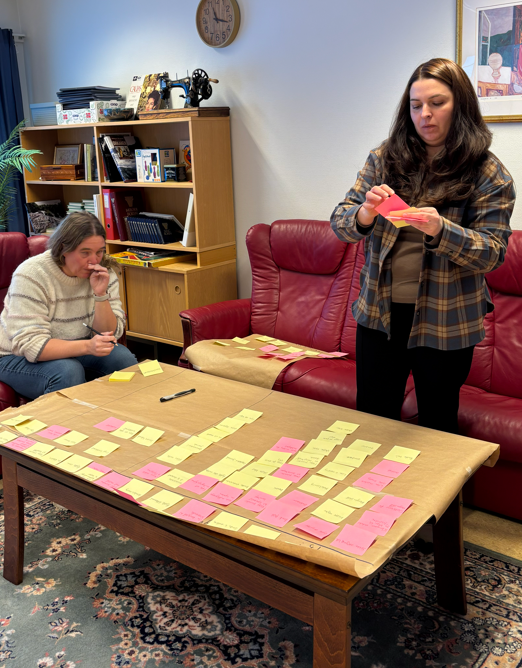 Sorterer lappar rundt bord - Klikk for stort bilete